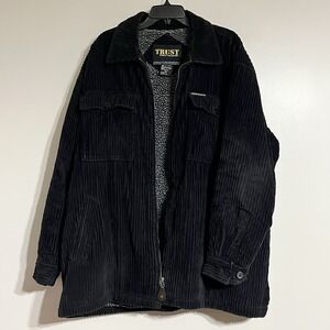 TRUST Sports Collection Corduroy Jacket Full Zip‎ XL Fleece Lined Warm Oversized